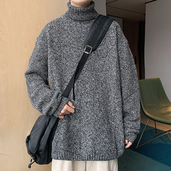 Zimski pulover s polo kragnom široki model