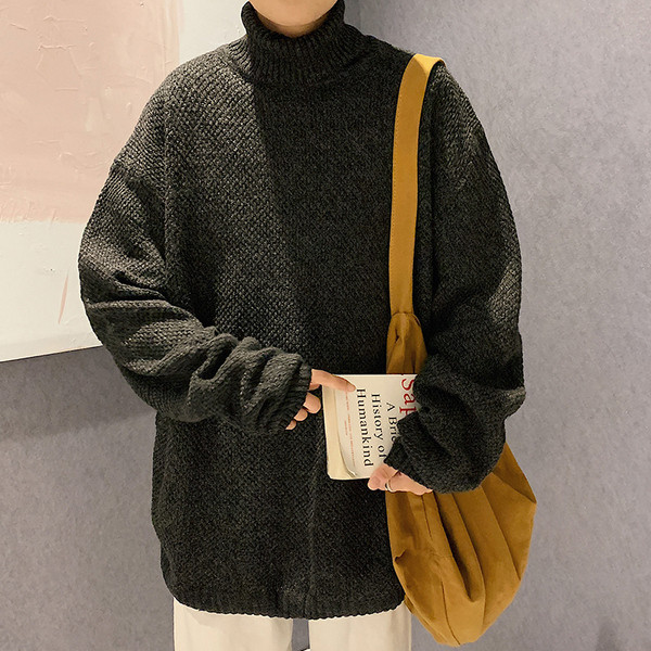 Zimski pulover s polo kragnom široki model