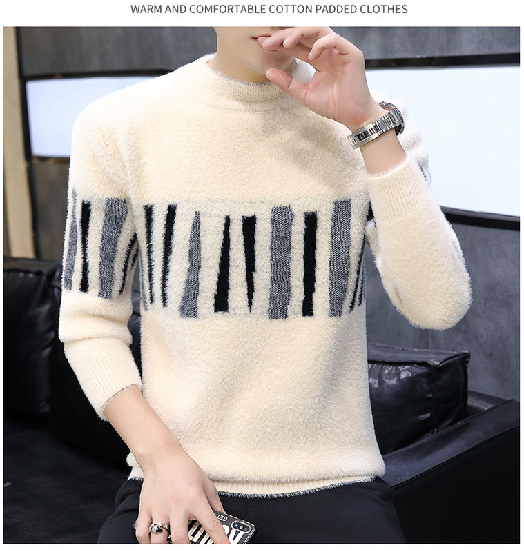 Wool men`s sweater with long sleeves