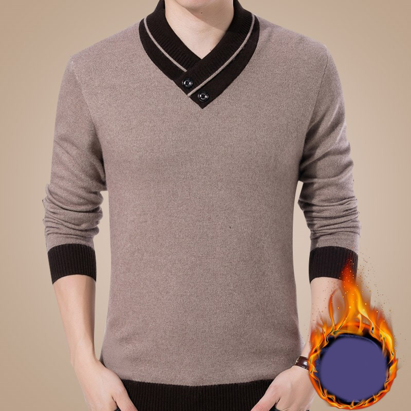 Férfi alkalmi pulóver spitz nyakkivágással