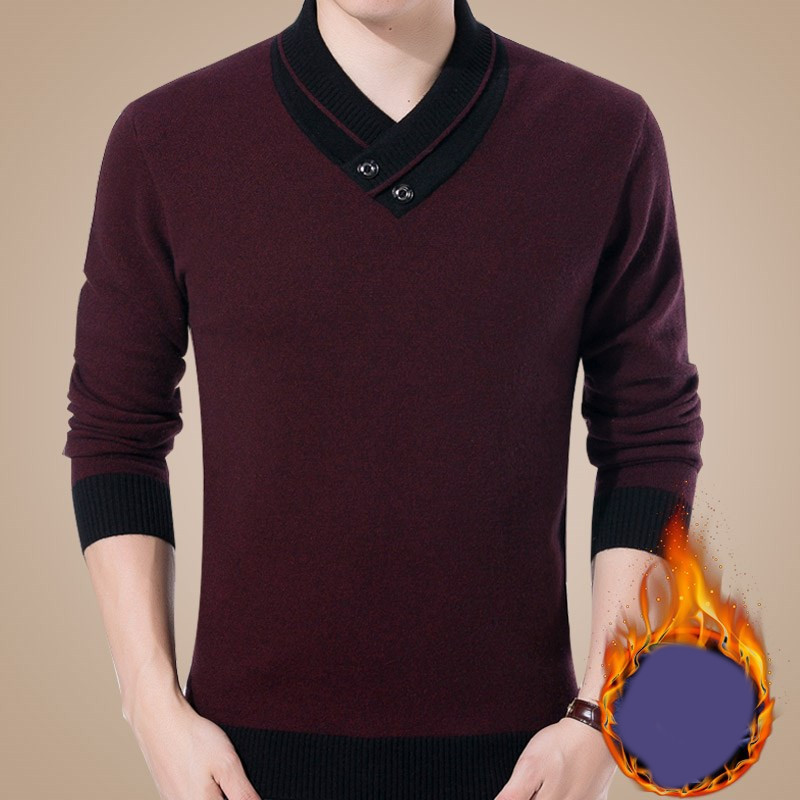 Férfi alkalmi pulóver spitz nyakkivágással