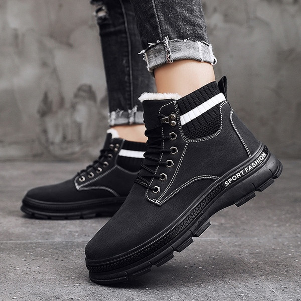 Muške zimske čizme s toplom postavom