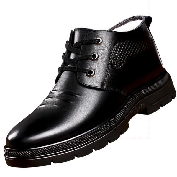 Öko bőrből készült férfi téli cipő puha béléssel, két modellben