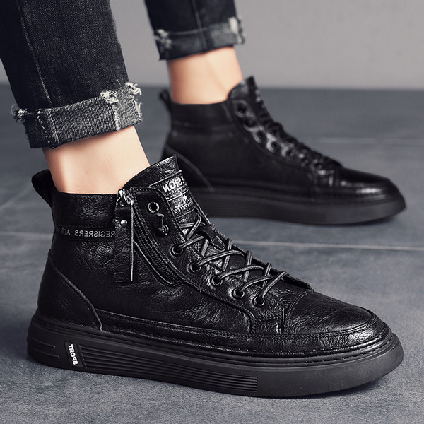 Ανδρικά έκο δερμάτινα αθλητικά  παπούτσια μέχρι τον αστράγαλο με κορδόνια - διαφορετικά μοντέλα