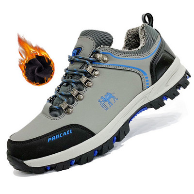 Ανδρικά χειμερινά παπούτσια με τραχιά σόλα και κέντημα