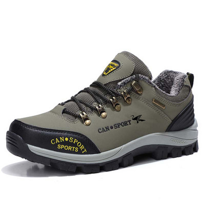 Ανδρικά χειμερινά παπούτσια με τραχιά σόλα και κέντημα