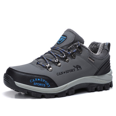 Ανδρικά χειμερινά παπούτσια με τραχιά σόλα και κέντημα