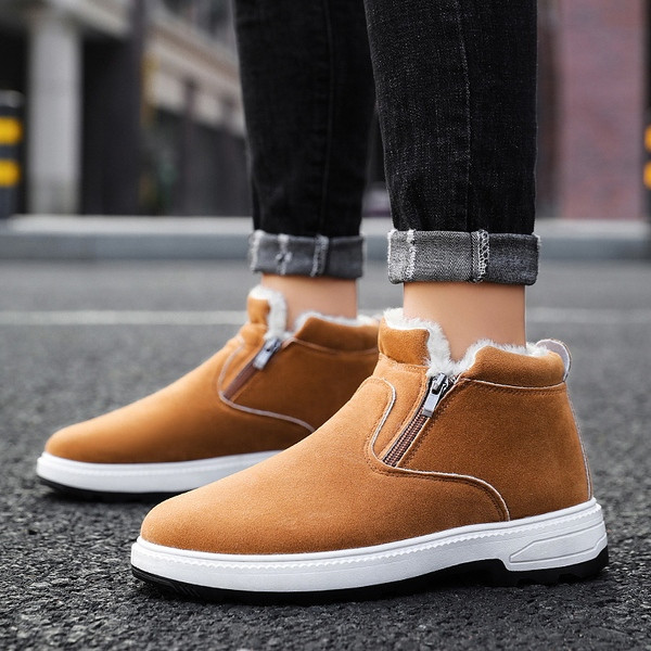 Ανδρικά παπούτσια χειμερινά με ζεστή φόδρα και φερμουάρ