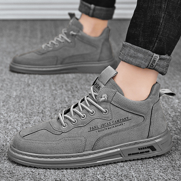 Eco velúrból készült, hétköznapi férfi tornacipő fűzővel és lapos talppal, három színben