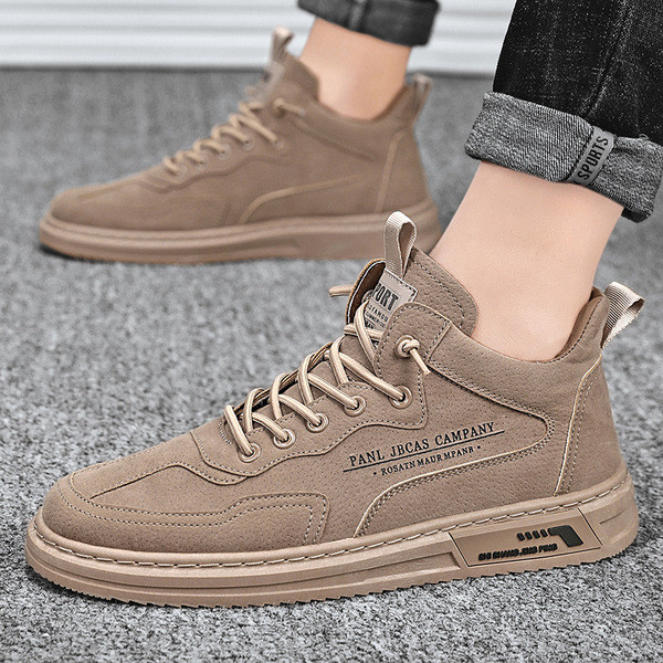 Eco velúrból készült, hétköznapi férfi tornacipő fűzővel és lapos talppal, három színben