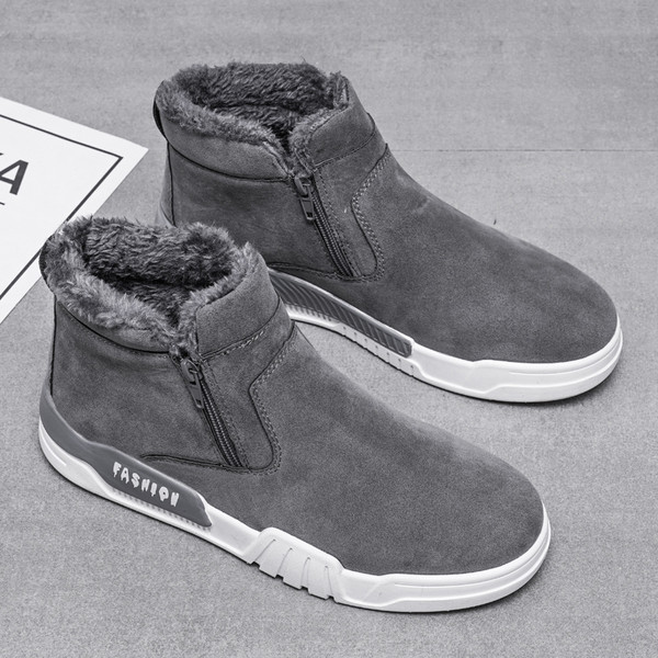 Ανδρικά παπούτσια casual με μαλακή επένδυση και φερμουάρ