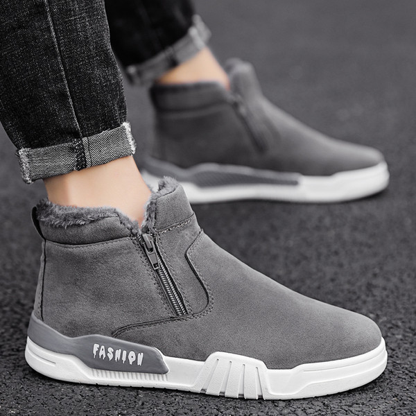 Ανδρικά παπούτσια casual με μαλακή επένδυση και φερμουάρ