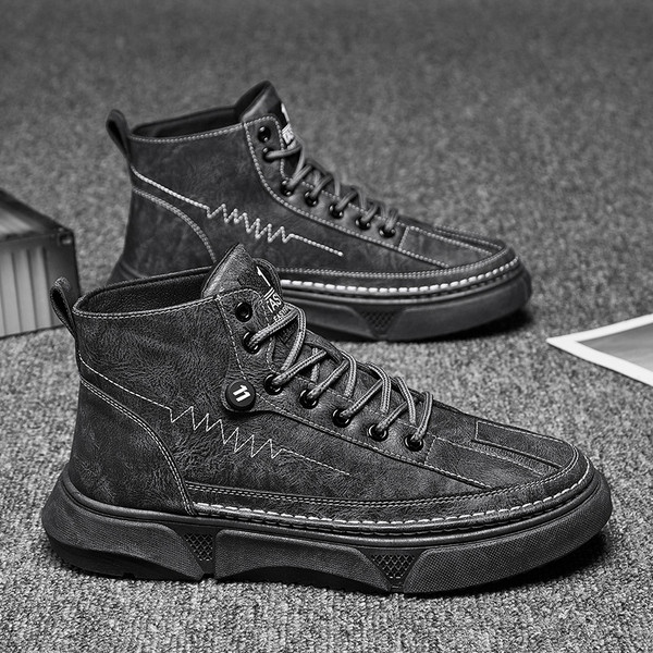 Μοντέρνα ανδρικά παπούτσια με κορδόνια - faux δέρμα διάφορα μοντέλα