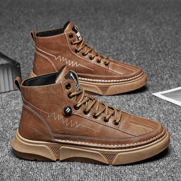 Μοντέρνα ανδρικά παπούτσια με κορδόνια - faux δέρμα διάφορα μοντέλα