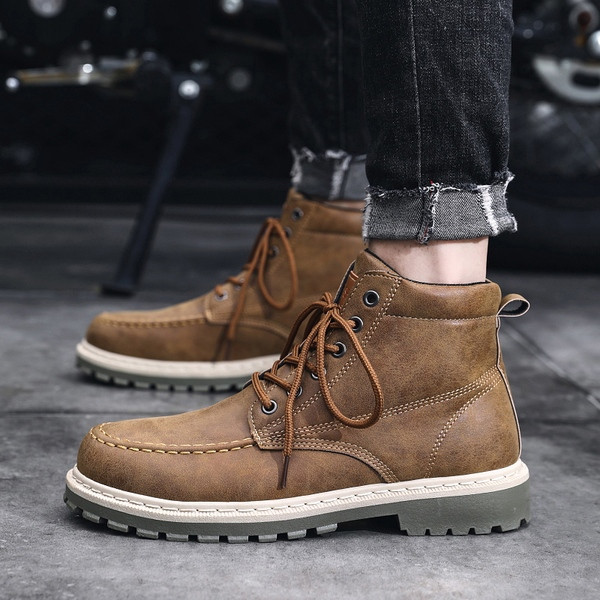 Casual muške cipele sa grubim đonom - eko koža