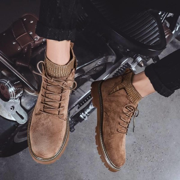 Eko bőrből készült stílusos férfi cipő meleg béléssel