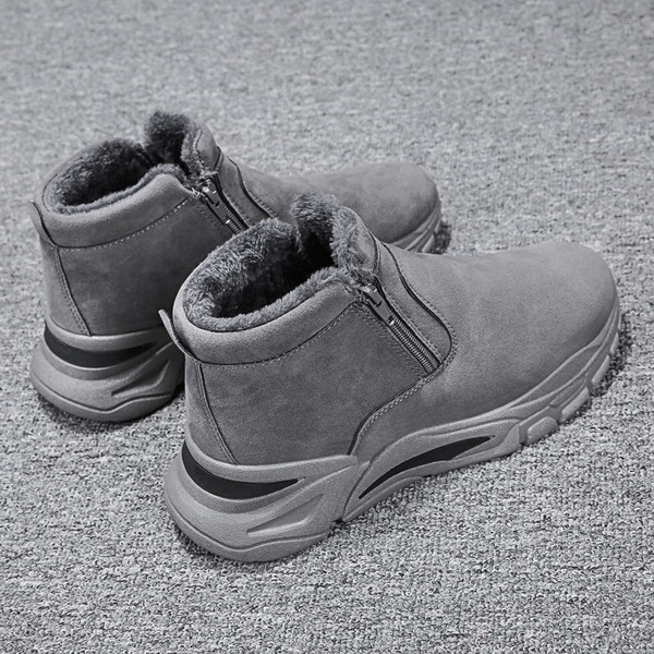 Ανδρικά χειμερινά παπούτσια από οικολογικό σουέτ με φερμουάρ