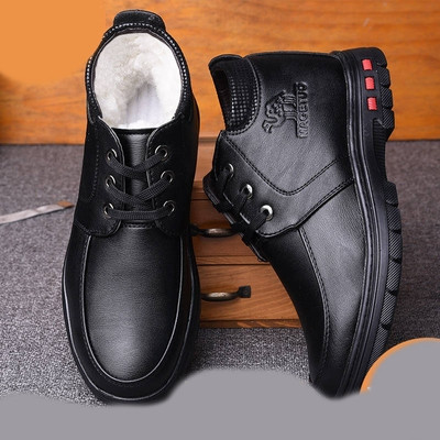 Férfi alkalmi bőrcipő fűzős télre
