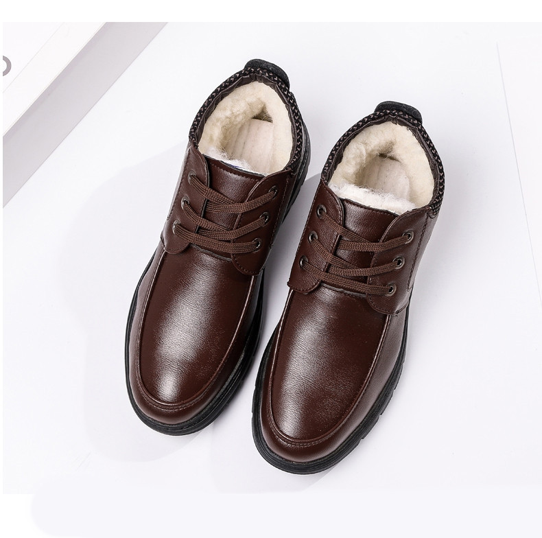 Férfi alkalmi bőrcipő fűzős télre