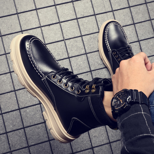 Casual χειμερινά έκο δερμάτινα παπούτσια με κορδόνια - διάφορα μοντέλα