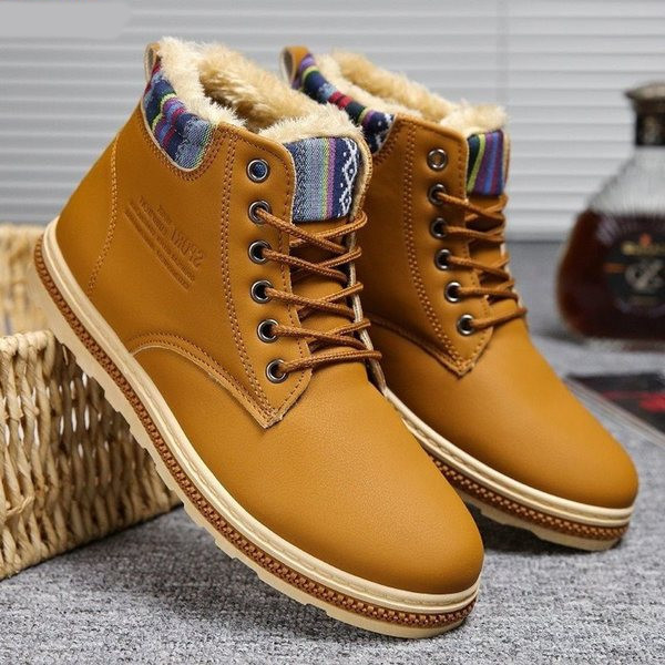 Ανδρικές έκο δερμάτινες μπότες με μαλακή επένδυση