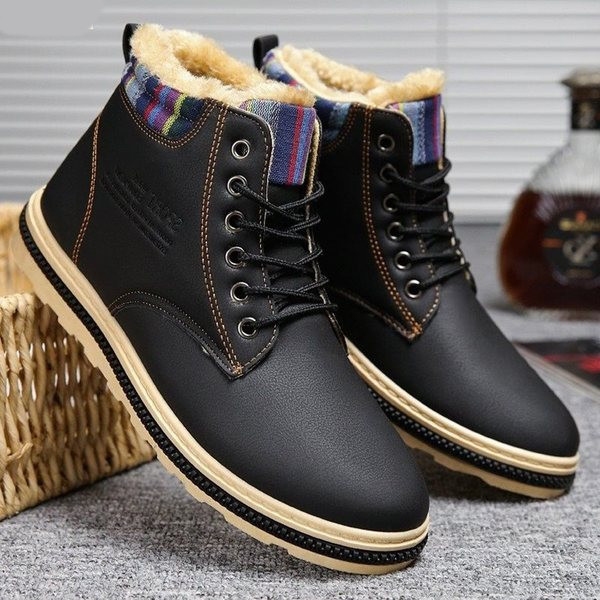 Ανδρικές έκο δερμάτινες μπότες με μαλακή επένδυση