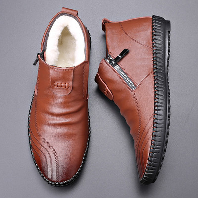 Téli alkalmi cipő lapos talppal és meleg béléssel