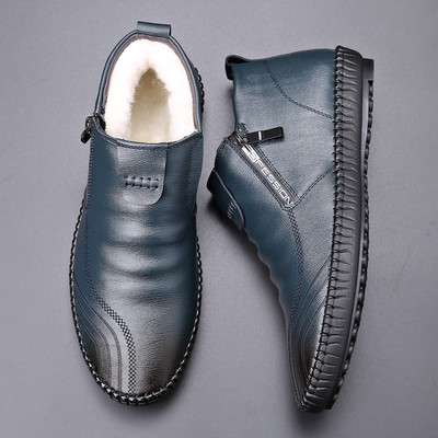 Téli alkalmi cipő lapos talppal és meleg béléssel