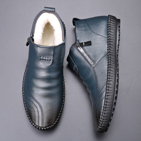 Téli alkalmi cipő lapos talppal és meleg béléssel