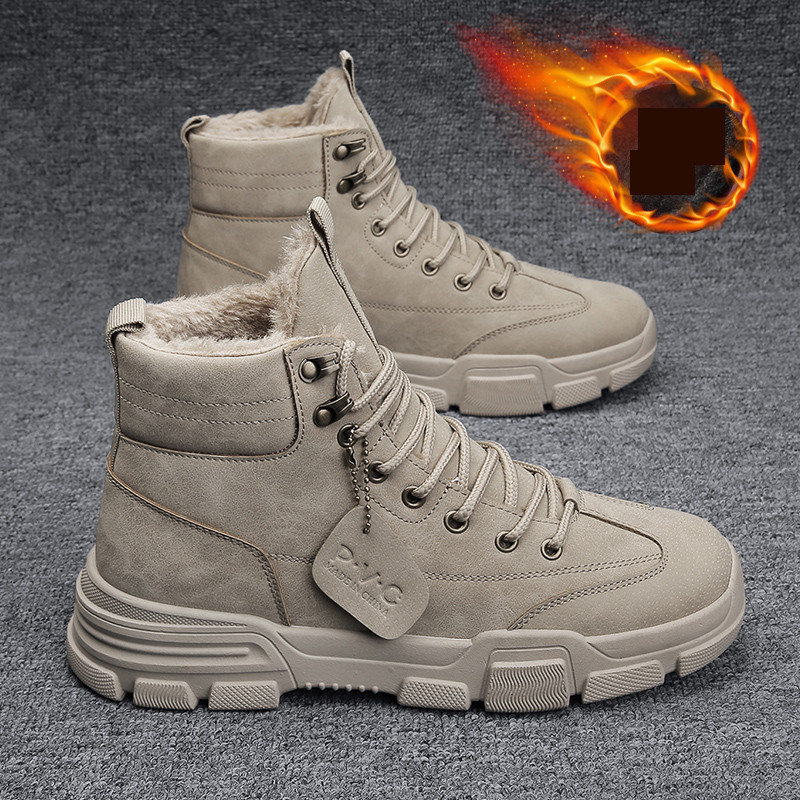 Χειμερινές μπότες με ζεστή επένδυση και κορδόνια για άντρες