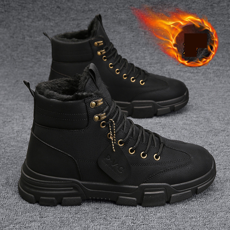 Χειμερινές μπότες με ζεστή επένδυση και κορδόνια για άντρες