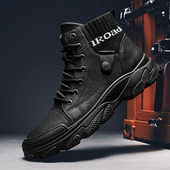 Ανδρικά χειμερινά παπούτσια από οικολογικό δέρμα - δύο μοντέλα