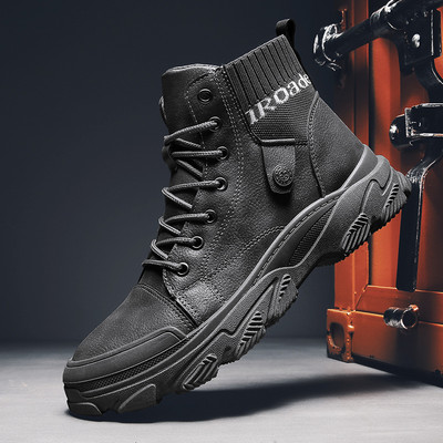 Ανδρικά χειμερινά παπούτσια από οικολογικό δέρμα - δύο μοντέλα