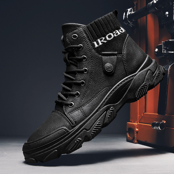 Ανδρικά χειμερινά παπούτσια από οικολογικό δέρμα - δύο μοντέλα