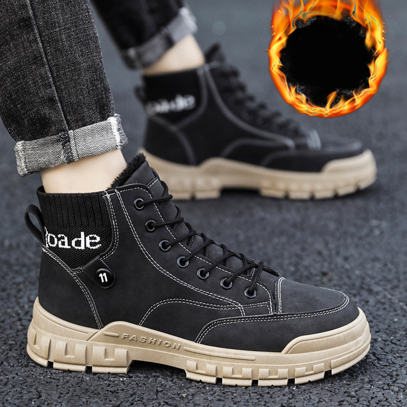 Ανδρικά χειμερινά παπούτσια από οικολογικό δέρμα - δύο μοντέλα