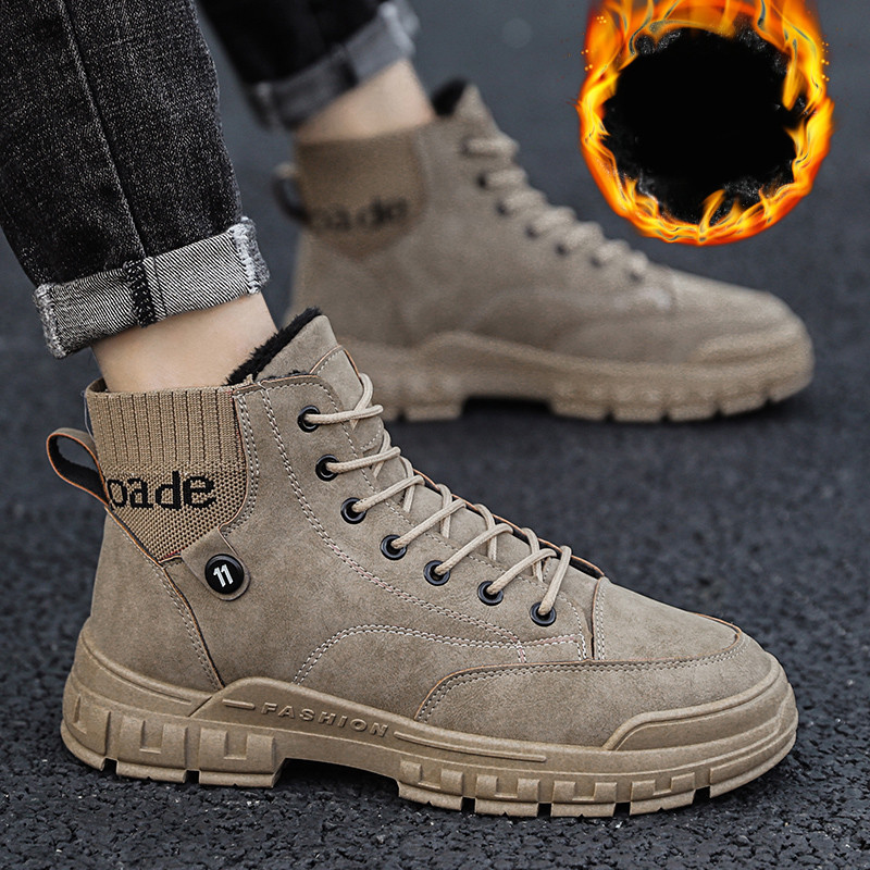 Ανδρικά χειμερινά παπούτσια από οικολογικό δέρμα - δύο μοντέλα