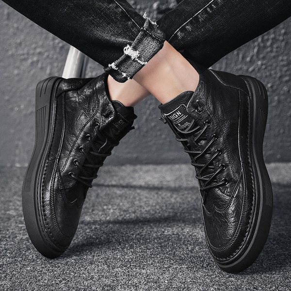 Férfi téli bőrcipő - meleg béléssel vagy anélkül