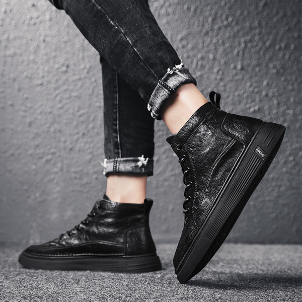 Férfi téli bőrcipő - meleg béléssel vagy anélkül