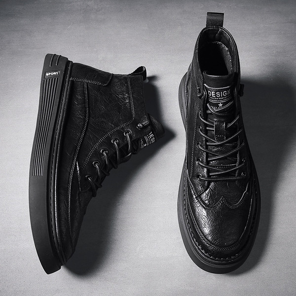 Férfi téli bőrcipő - meleg béléssel vagy anélkül