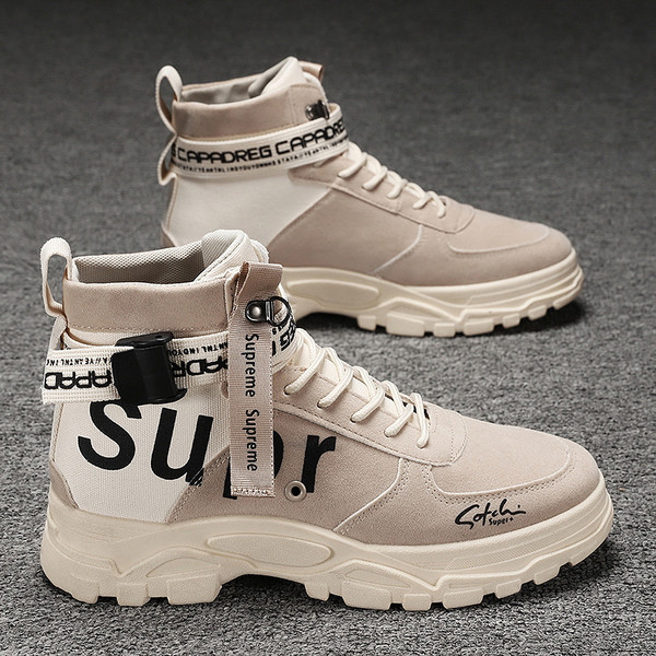 Öko velúrból készült magasszárú férfi tornacipő