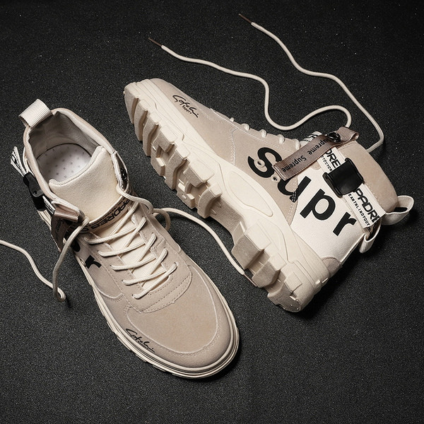 Öko velúrból készült magasszárú férfi tornacipő