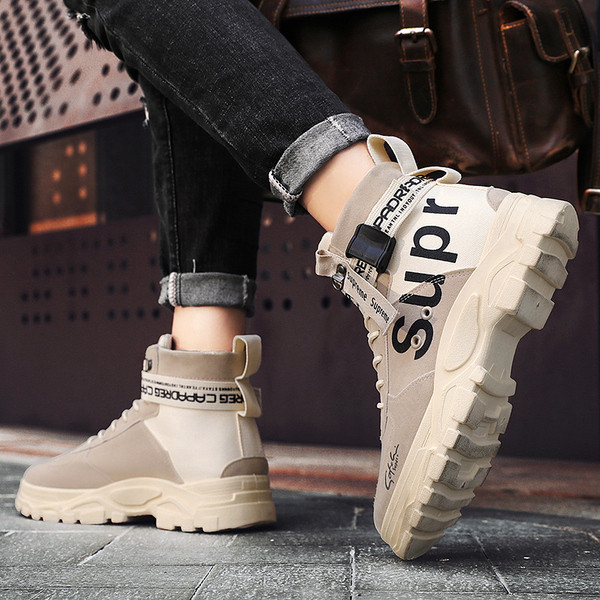 Öko velúrból készült magasszárú férfi tornacipő