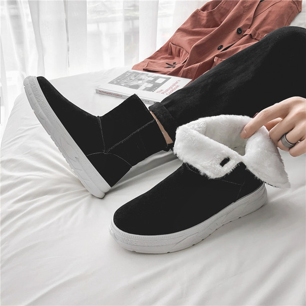 Ανδρικές casual μπότες με ζεστή επένδυση και επίπεδη σόλα