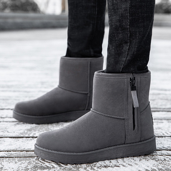 Férfi téli csizma öko velúrból, cipzárral