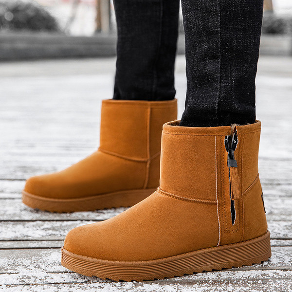 Férfi téli csizma öko velúrból, cipzárral