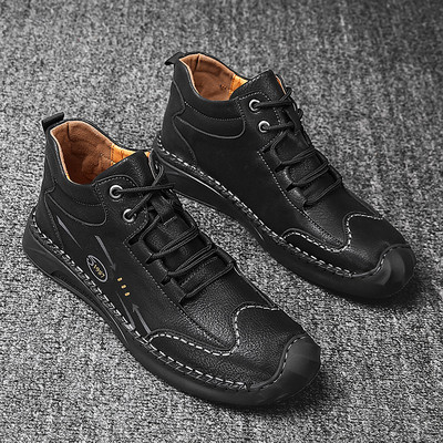 Lapos talpú férfi bőrcsizma