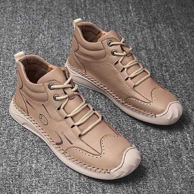 Lapos talpú férfi bőrcsizma