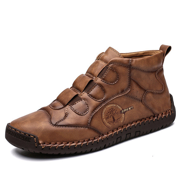 Férfi eko bőr csizma lapos talppal