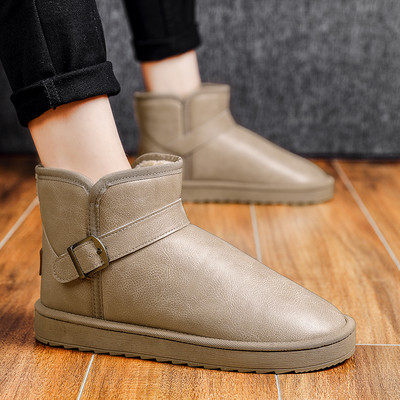 Χειμωνιάτικες ζεστές μπότες από οικολογικό σουέτ με αγκράφα