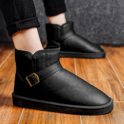 Χειμωνιάτικες ζεστές μπότες από οικολογικό σουέτ με αγκράφα